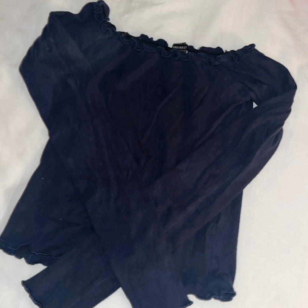 Women’s Ruffled Crop Top Long Sleeve